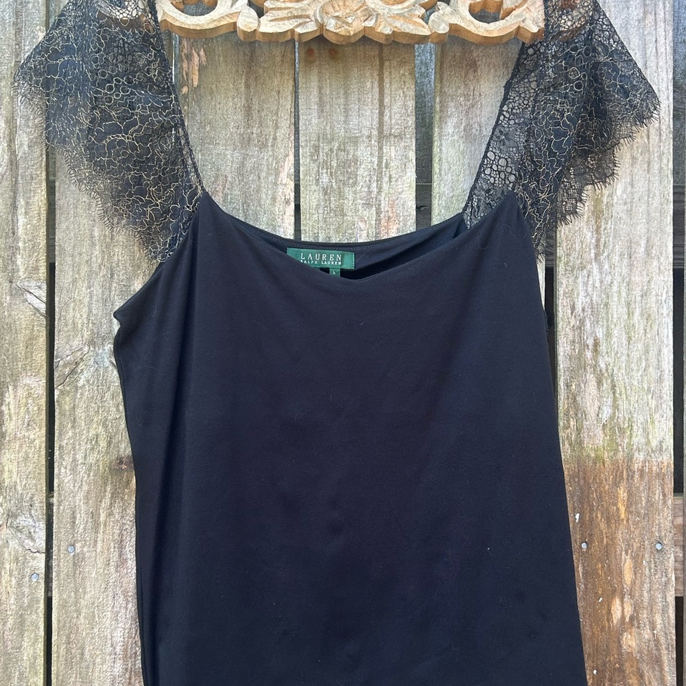 Black Lace Trim Top